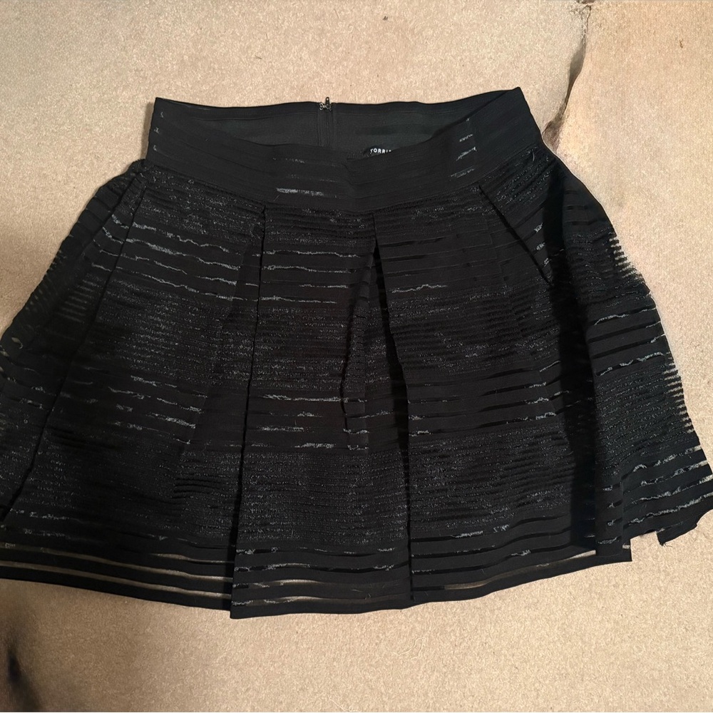 Torrid Black Textured Skater Skirt